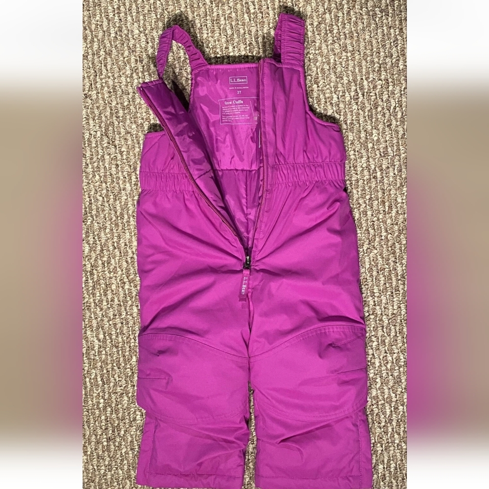 LL Bean Buster Snow Bib Winter Pants Kids' 2T Cold Purple